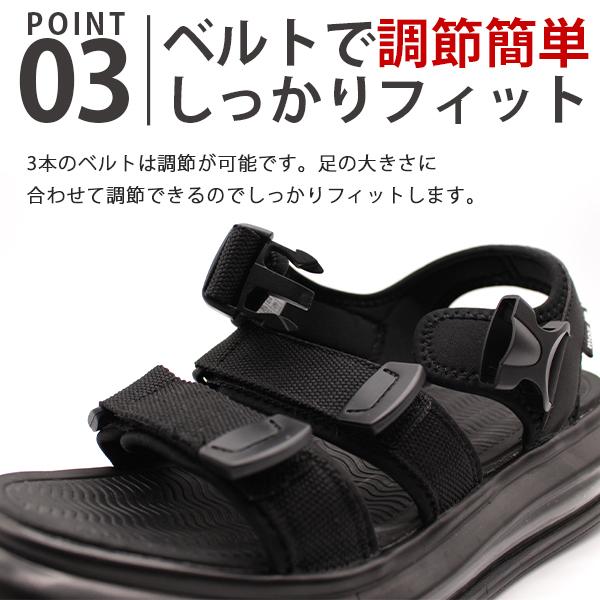 moz（モズ） サンダル メンズ 靴 スポーツサンダル 黒 ブラック グレー