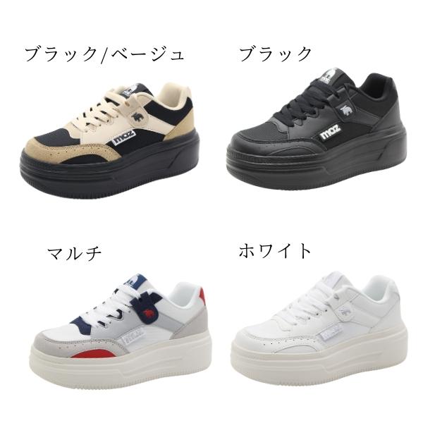 moz（モズ） スニーカー レディース 靴 黒 ブラック 白 ホワイト