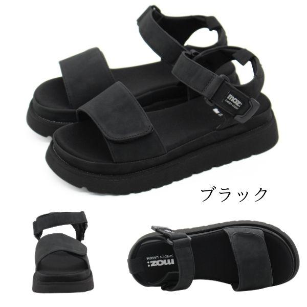 GUCCI 18SS ロゴ ストラップ サンダル ブラック　マジックテープ moz（モズ） サンダル レディース 靴 黒 ブラック ベージュ 軽量