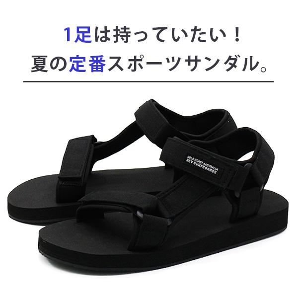 NEV SURF（ネブサーフ） サンダル メンズ 靴 スポーツサンダル 黒 軽量