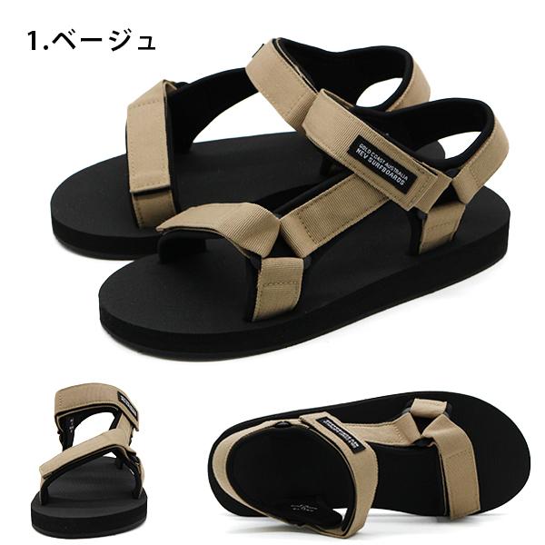 るな NEV SURF サンダル メンズ 靴 スポーツサンダル 黒 軽量 滑り