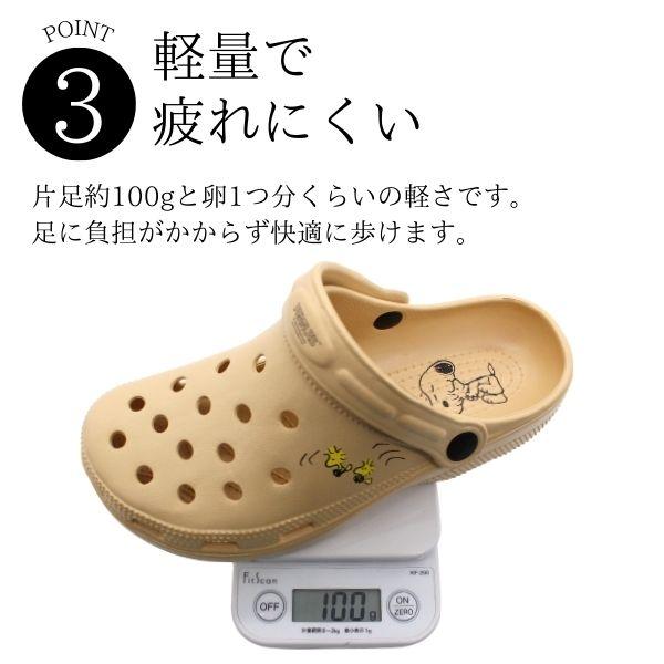 PEANUTS スヌーピー サンダル レディース 靴 クロッグサンダル 黒