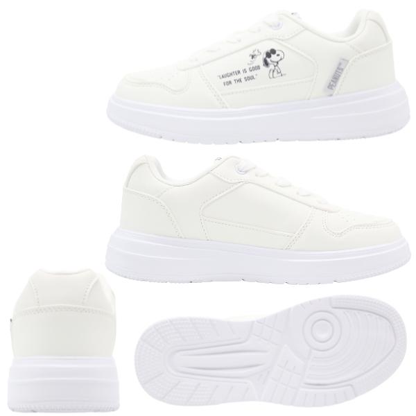 PEANUTS スニーカー キッズ 子供 ジュニア 靴 シンプル 軽量 軽い 白