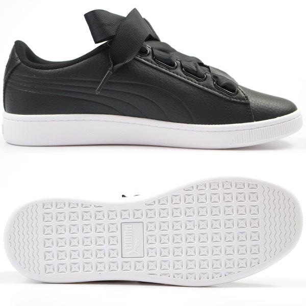 PUMA リボン付きスニーカー ホワイト/ブラック PUMA（プーマ） スニーカー レディース 靴 女性 ローカット おしゃれ