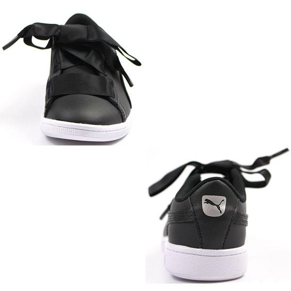 ★ゆな★PUMA Basket ブラックリボンスニーカー PUMA レディース スニーカー リボン 黒 ブラック 25cm｜Yahoo