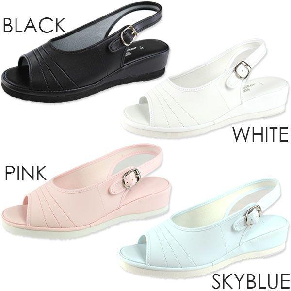 WALKER ナースシューズ 黒 白 疲れにくい レディース サンダル 靴