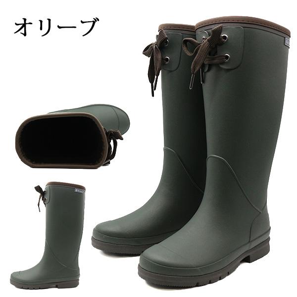 レインブーツ レディース 長靴 黒 ブラック ロング丈 防水 防滑