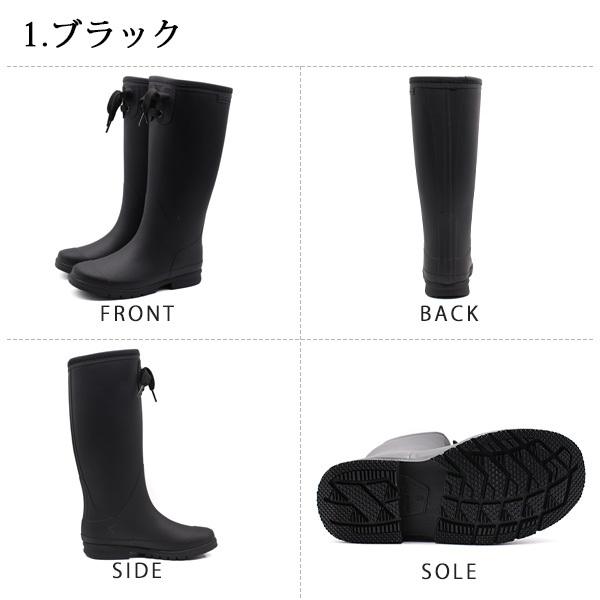 40%OFFセール レインブーツ レディース 長靴 ロング 黒 ブラック 軽量