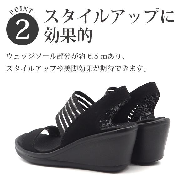 SKECHERS サンダル レディース 靴 黒 ブラック 軽量 厚底