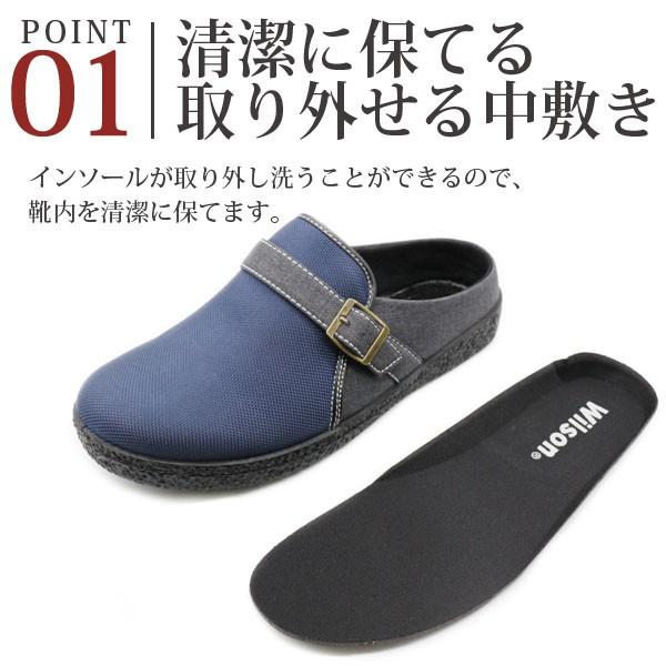 新品★メンズ★Lサイズ★ヒールベルト付き 裏ボアサボサンダル 紺色 2251 Wilson サンダル メンズ 靴 サボ スリッポン 黒 紺 深緑