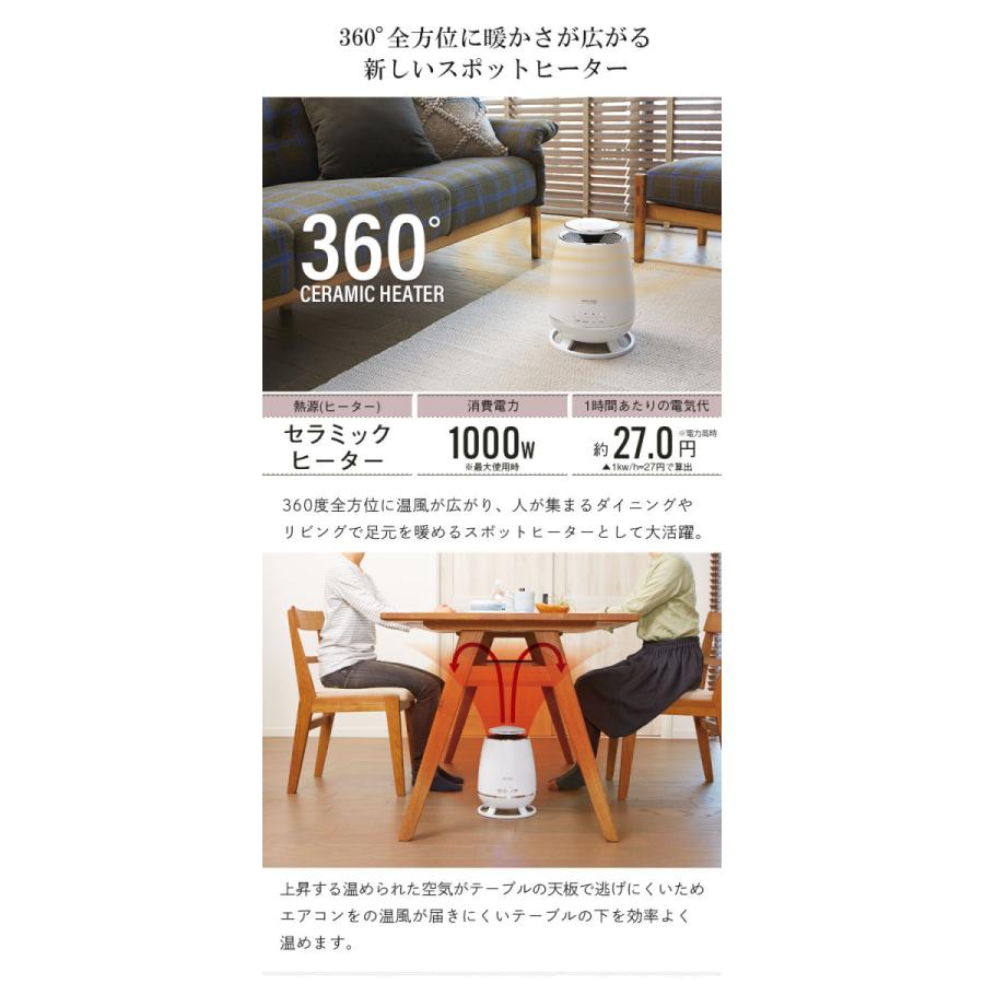 ヒーター 小型 セラミックヒーター 幅22×奥行22×高さ32.1cm 暖房器具