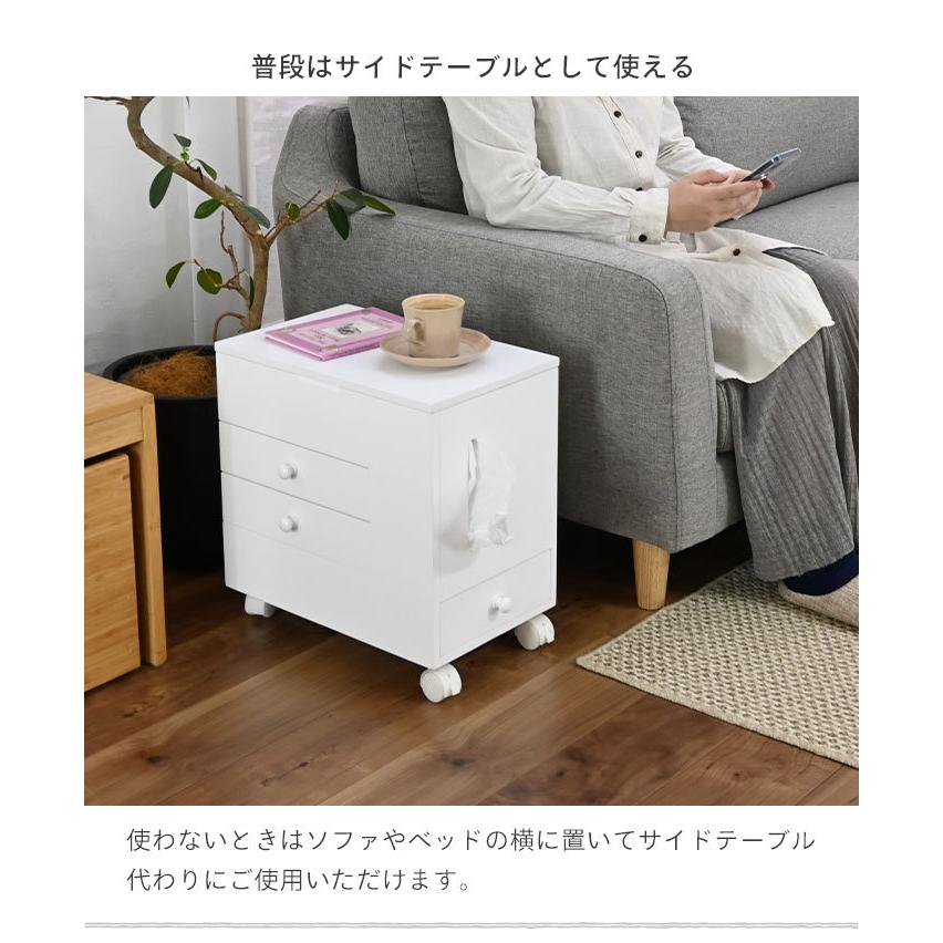 【値下げ】コスメワゴン　ドレッサー　コスメ収納 値下げ ドレッサー ワゴン キャスター付き ハイタイプ コスメワゴン