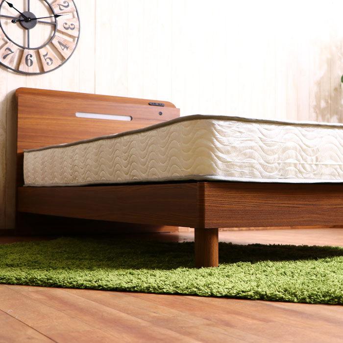 値下げ ベッドフレーム シングル ライト付きベッド 電気 電気付き