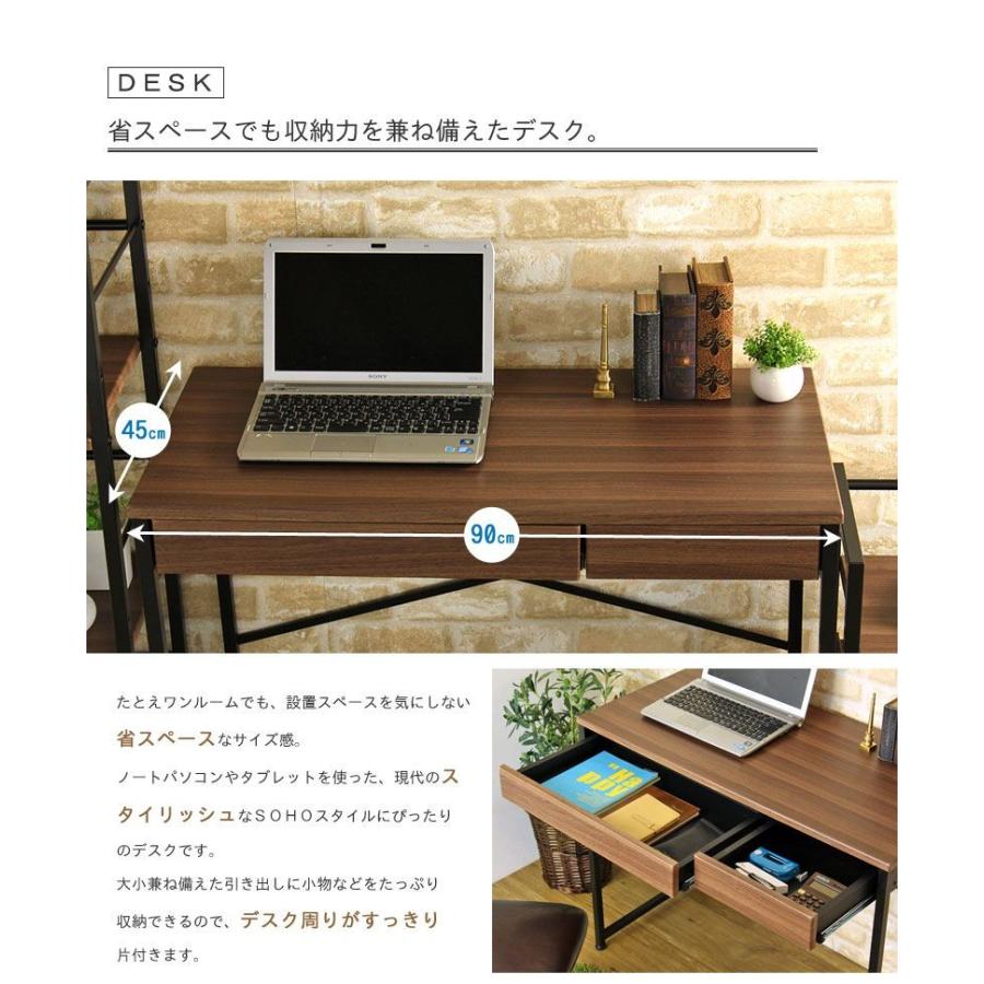 パソコンデスク 90 LINZ デスク pcデスク ワークデスク 書斎机 90cm幅
