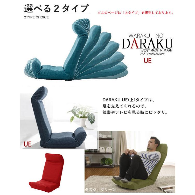 リクライニング座椅子 DARAKU [下] 日本製 座椅子 リクライニング 座