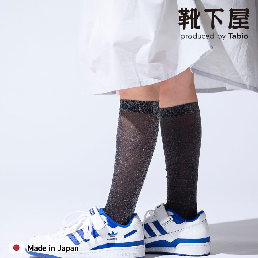 靴下屋 レディース 靴下 New 透け ラメ ハイソックス タビオ