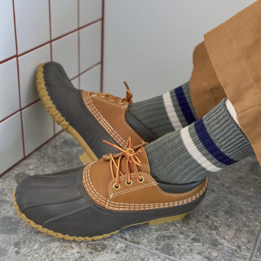 Tabio MEN（タビオ メン） メンズ 綿混 2本ライン ショートソックス