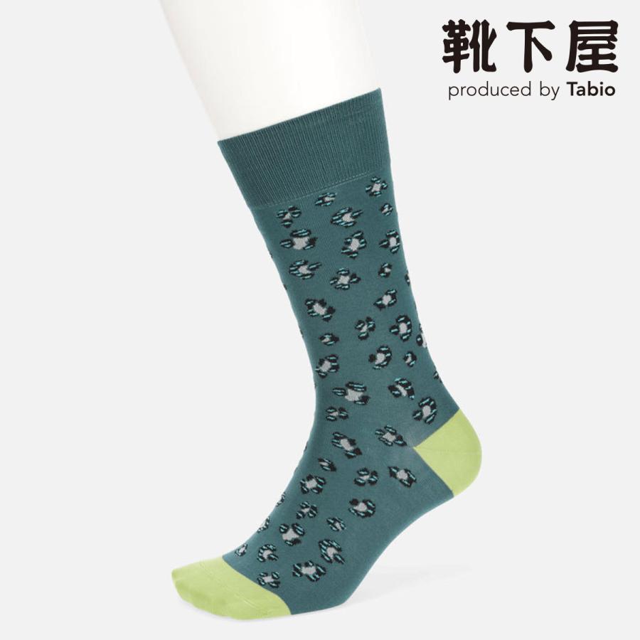 メンズ 靴下 Tabio Men タビオ 靴下屋 ヒョウ柄レギュラー丈ソックス 2112mde 62 以上節約