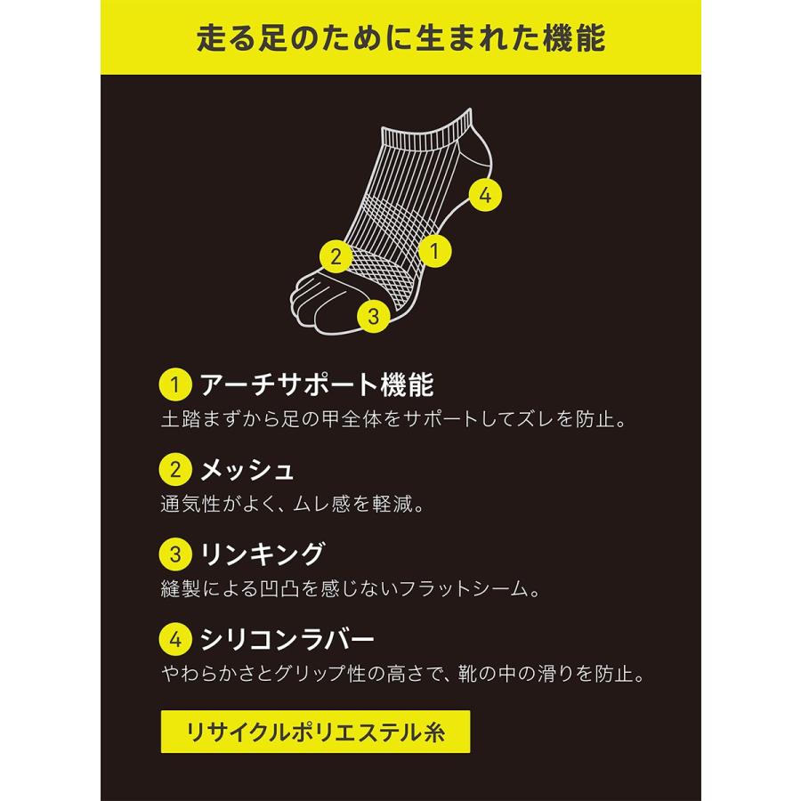 メンズ 靴下 TABIO SPORTS T&F ソックス 25〜27cm 靴下屋 タビオ トラック ＆ フィールド｜kutsusitaya｜04