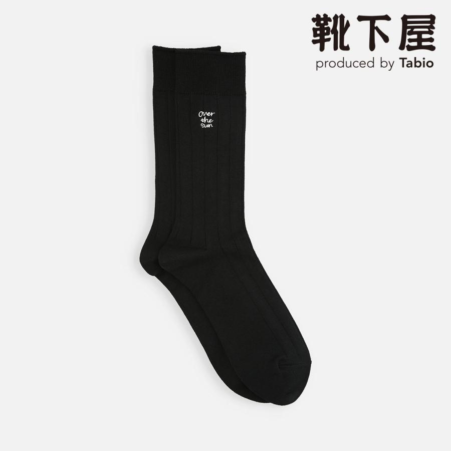 Tabio（タビオ） メンズ 靴下 Tabio OVER THE SUN × 英文字 ロゴ 刺繍