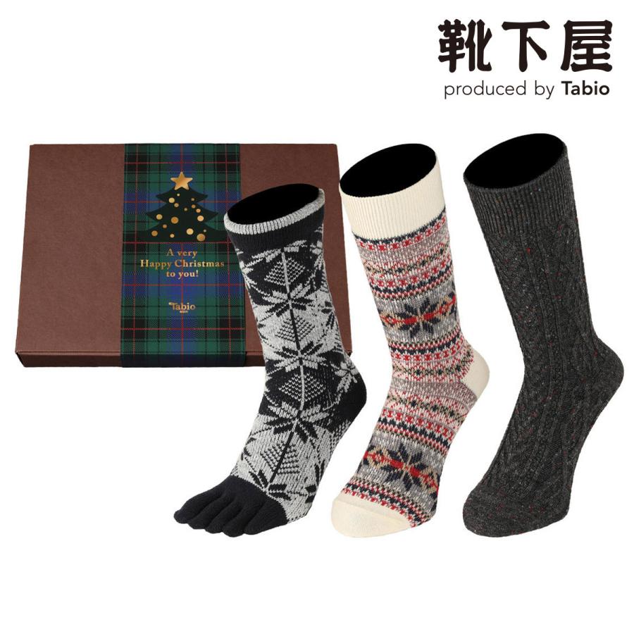 メンズ クリスマス 100 正規品 オーセンティック セット ギフトボックス付き 靴下屋 Tabio 日本製 プレゼント ソックス 男性 タビオ
