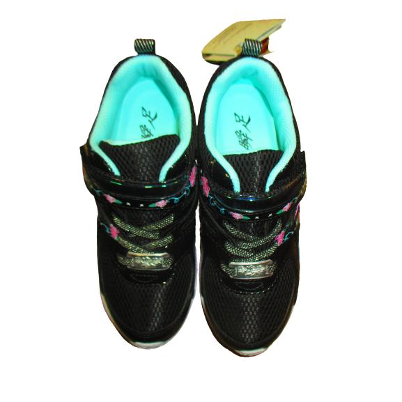 小学生 女の子 スニーカー 瞬足レモンパイ C144 黒2 白