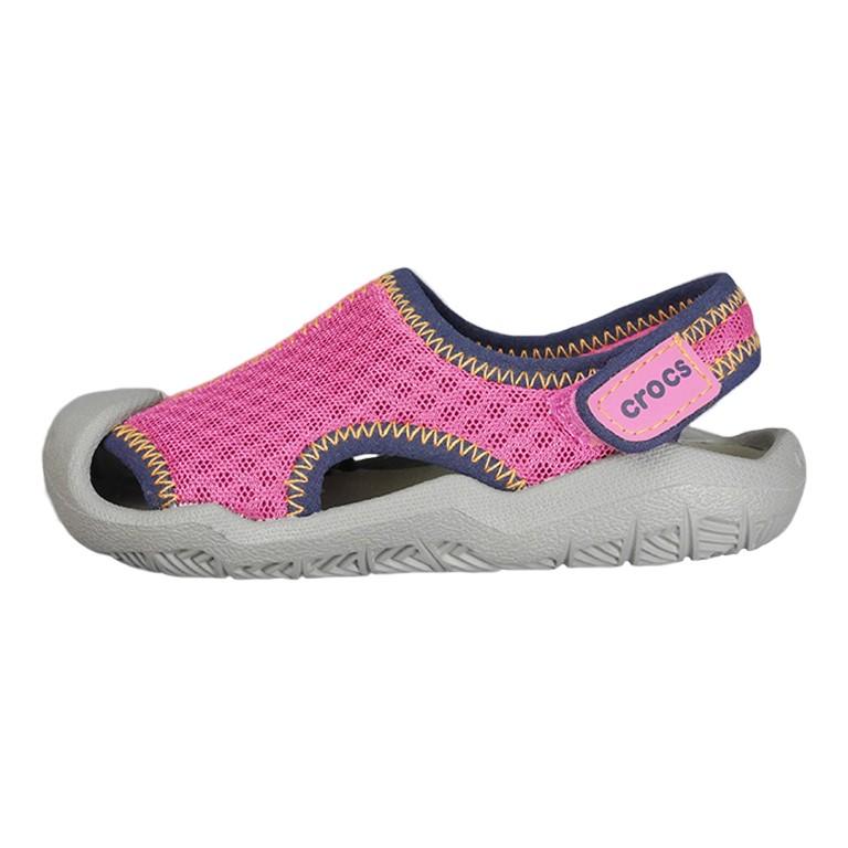 neon pink crocs