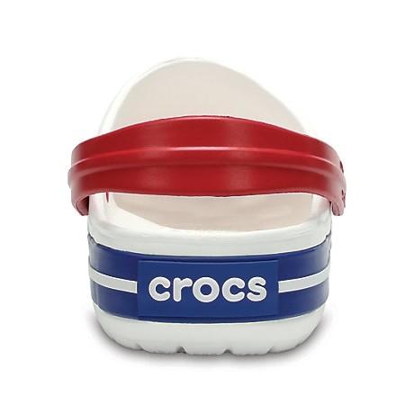 crocs red white blue