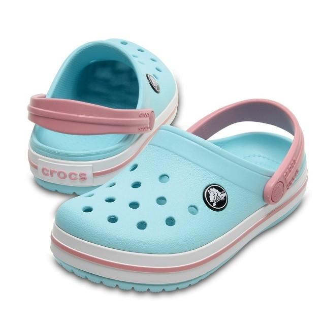 ice blue and white crocs