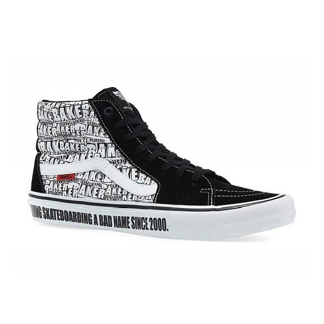 VANS [ヴァンズ][VANS×BAKER] SK8-HI PRO VN0A45JDV0B BLACK/WHITE｜kutu-matuya｜02