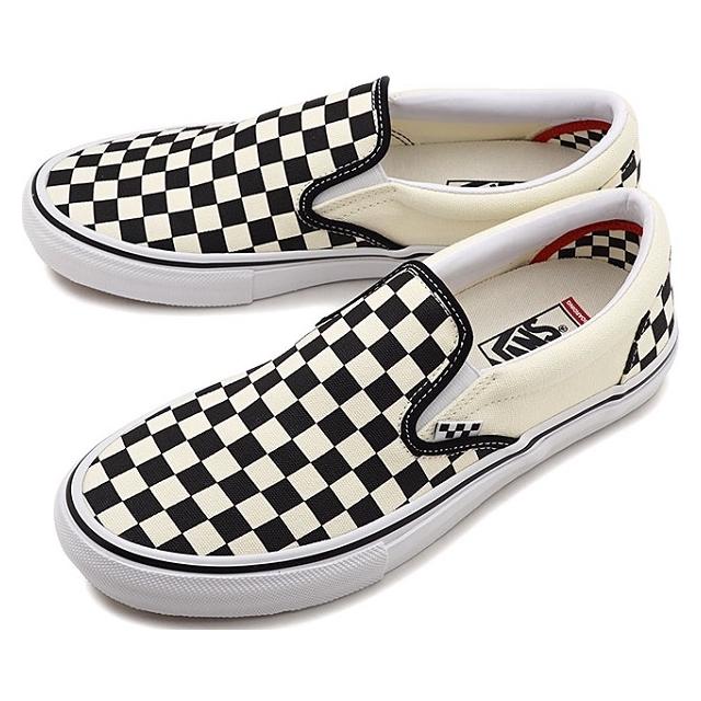 VANS [ヴァンズ] SKATE SLIP-ON VN0A5FCAAUH (CHECKERBOARD) BLACK/OFF WHITE｜kutu-matuya