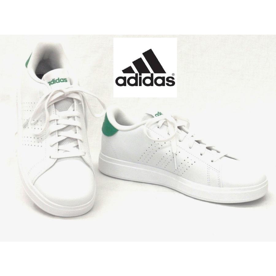 adidas（アディダス） レディーススニーカー adidas ID3889 ホワイト/グリーン ジュニアスニーカー ADVANCOURT ...
