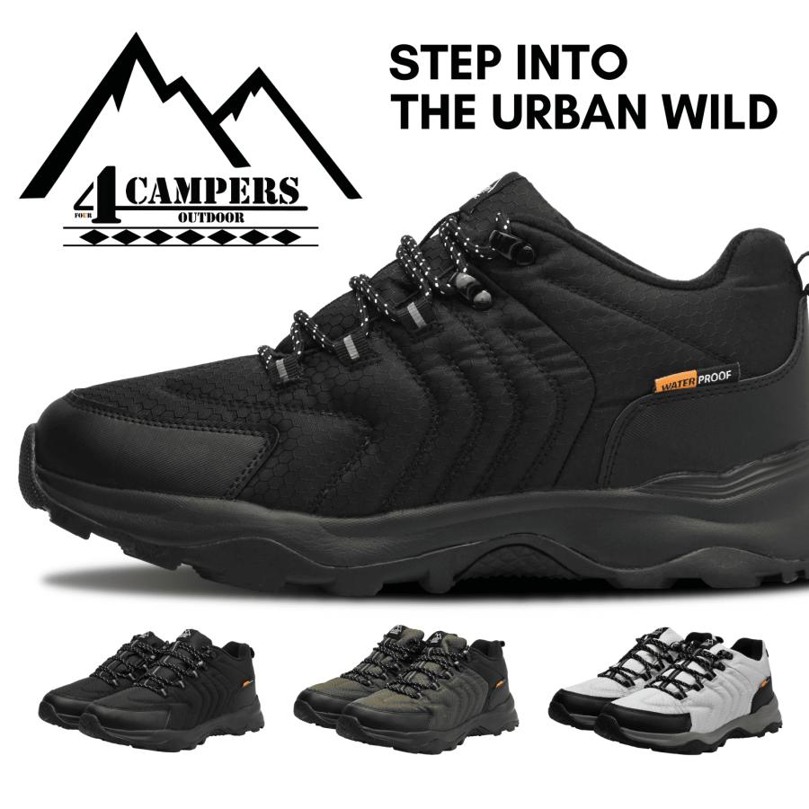 シューズ(男性用) PEAK ATTITUDE 4 4CAMPERS トレッキングシューズ メンズ アウトドア 防水 クッション