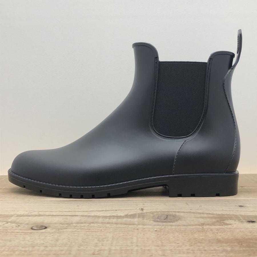 レインシューズ メンズ サイドゴア 新作 ファッション ブラック 靴