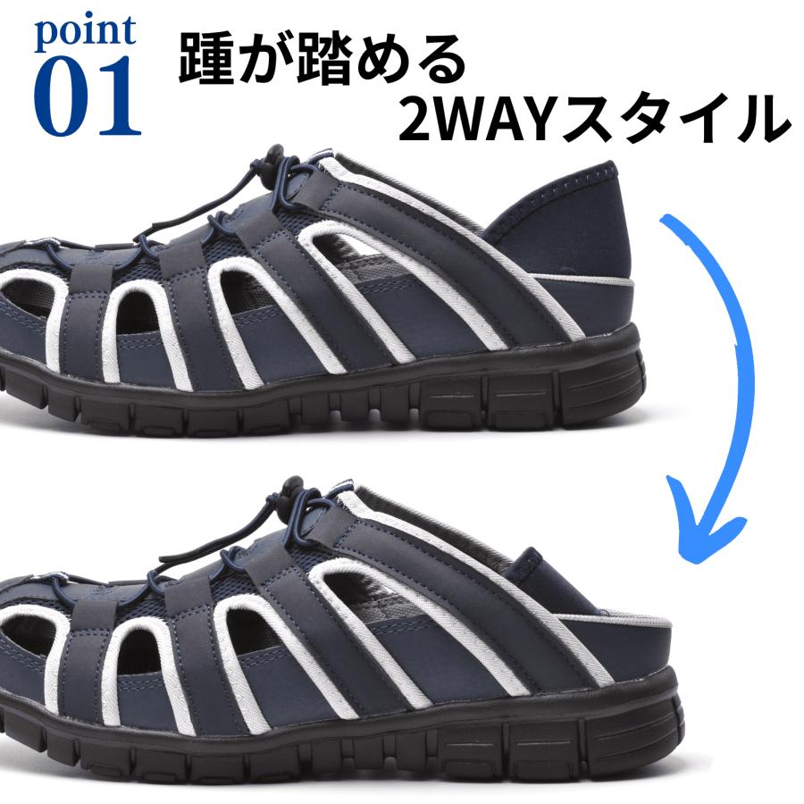 スタッカート　サンダル　24.0　ネイビー ラウンドシェイプスリングサンダル（350IS137－7820