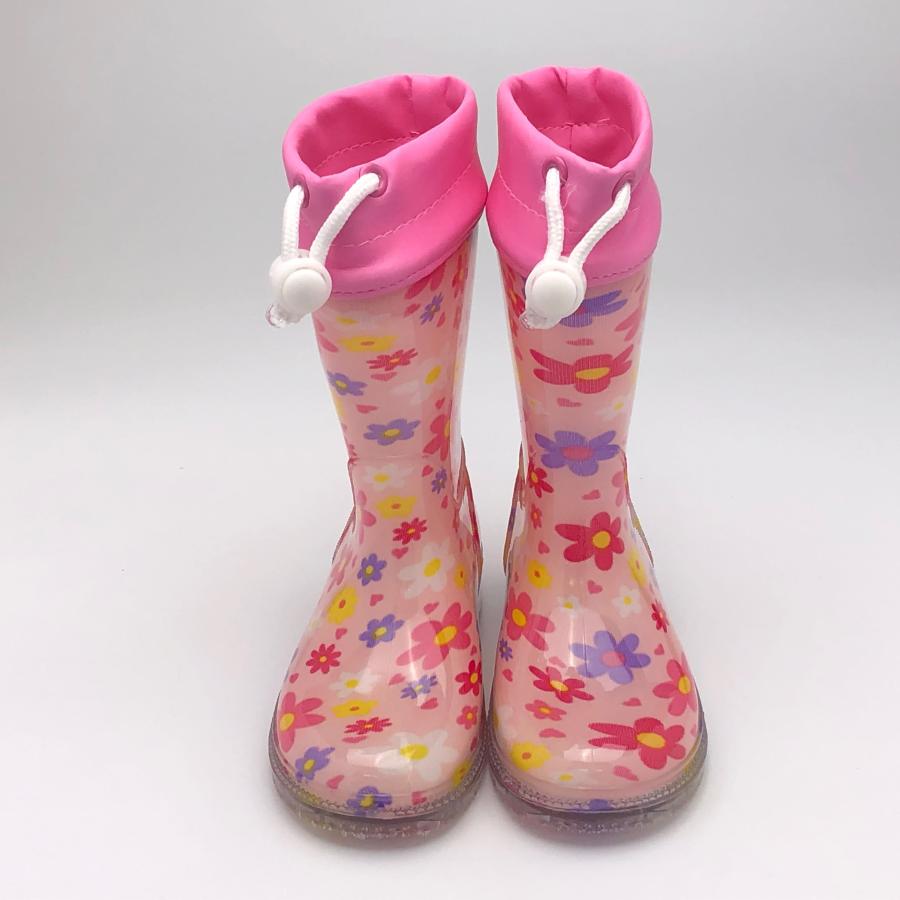 キッズ レインブーツ 長靴 女の子 防水 吸湿速乾 メリヤス フード付