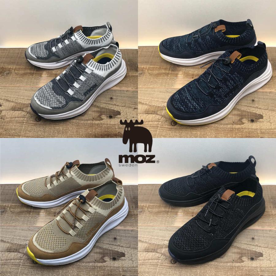 Moz モズ 22春夏 新作 メンズ スニーカー 軽量 ニット クッション ソック ブラック グレー ネイビー ベージュ 靴 22 日本人気超絶の