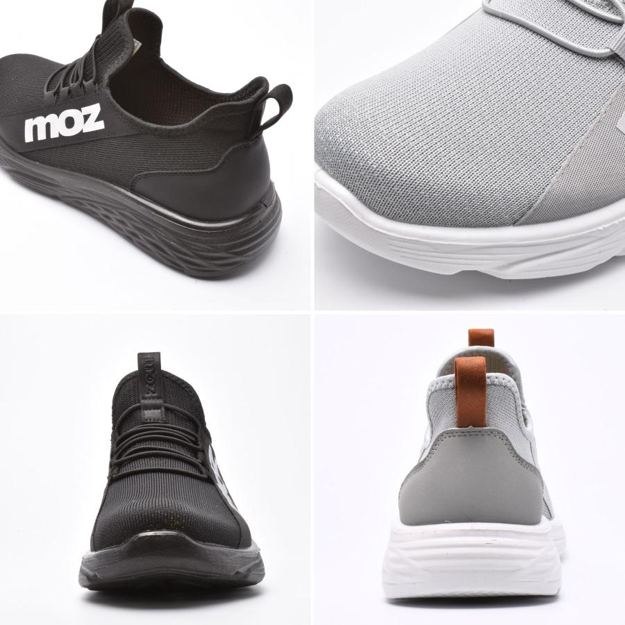 ラグケイト スニーカークッション moz（モズ） メンズスニーカー クッションインソール ゴムレース 黒