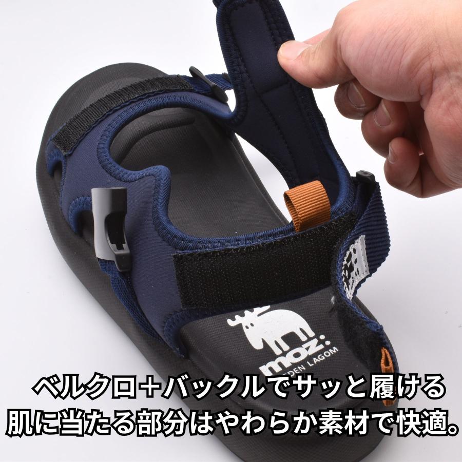 moz（モズ） メンズサンダル スポーツサンダル 厚底 ベルクロ ソフト
