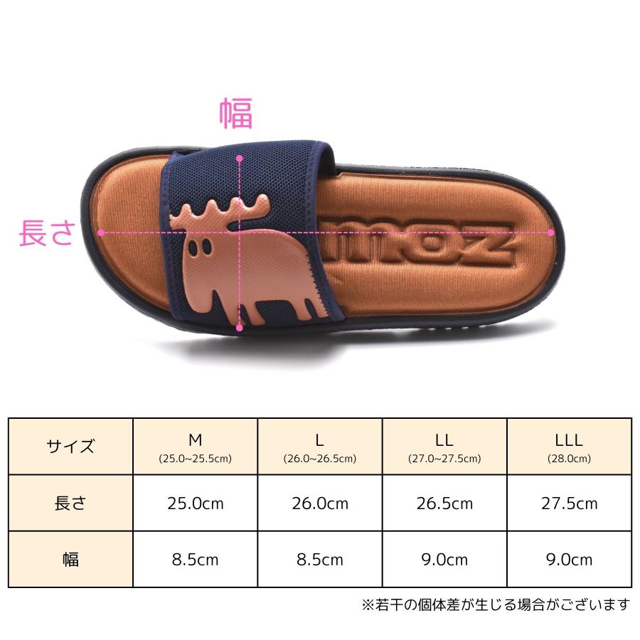 moz（モズ） メンズ シャワーサンダル 低反発 天板 柔らか 紳士 夏