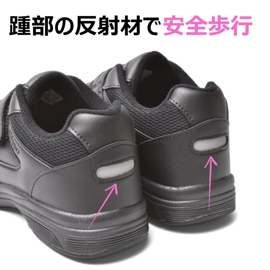 レディース スニーカー マジック 軽量 幅広 3E 反射材 通勤 通学 作業