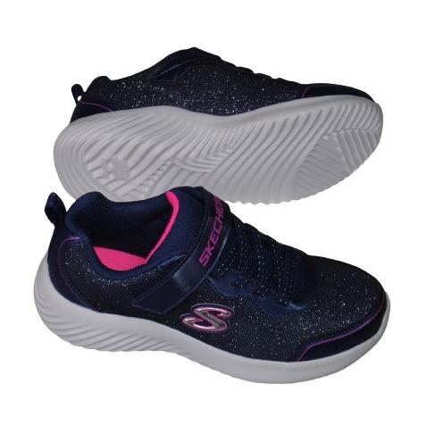 SKECHERS 303528 スケッチャーズ フラッシュシューズ 16.5cm〜24cm キッズ ネイビー 女の子 マジックテープ 合皮 運動靴｜kutunohoshikawa｜05