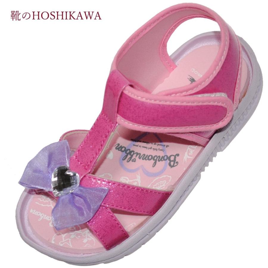 ボンボンリボン 6330 サンダル サンリオキャラクター 15cm 19cm 女の子 パープル ベルクロ オープントゥ 軽い 滑りにくい 春夏 贈答