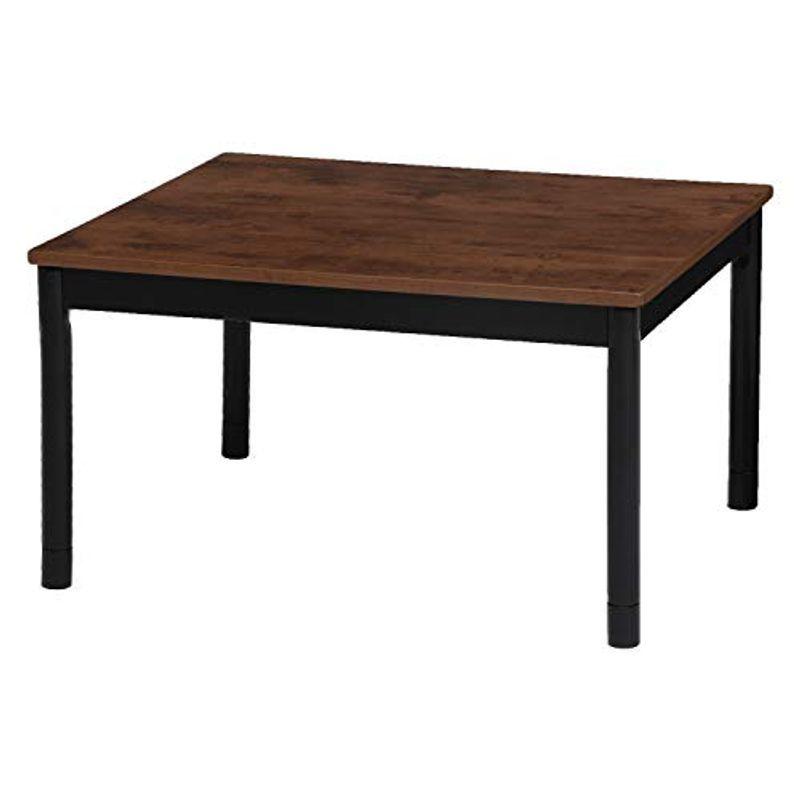 萩原 こたつ こたつテーブル センターテーブル カジュアル 一人用 年中使えるデザイン性 長方形 奥行60×幅75 ヴィンテージ調 ブラ こたつテーブルセット