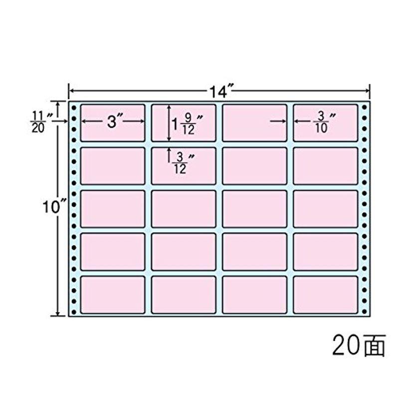 新発売 東洋印刷 MT14J-PINK 20面付(1ケース500折) ×10インチ 14インチ タックフォームラベル ラベルシール