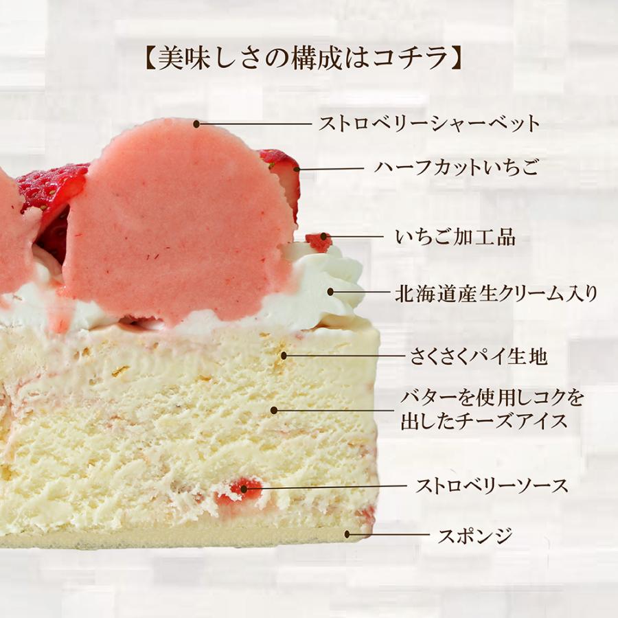 アイスケーキ ストロベリー チーズ パイ 5号 お誕生日 子供 こども 父の日 ギフト いちご 苺 イチゴ 誕生日 婚約 結婚 ウェディング 記念日 カード付 送料無料｜kuuuly｜08