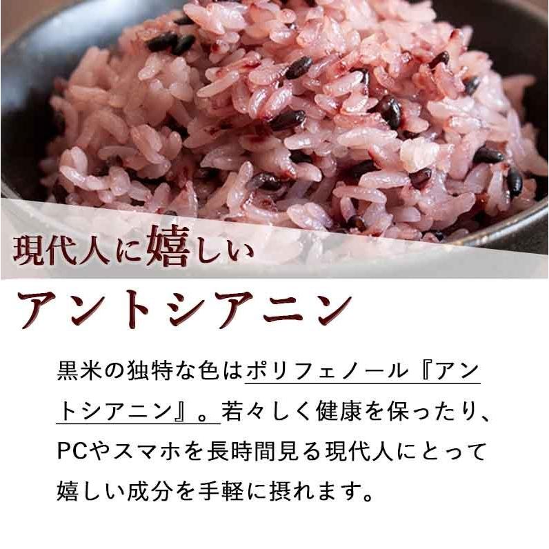 黒米 国産 400g 2袋セット 送料無料 (秋田県産　厳選古代米) 腸内環境 内臓脂肪 食物繊維 ポリフェノール 雑穀 無添加 妊婦 免疫力｜kuwacyakuwanosato｜04