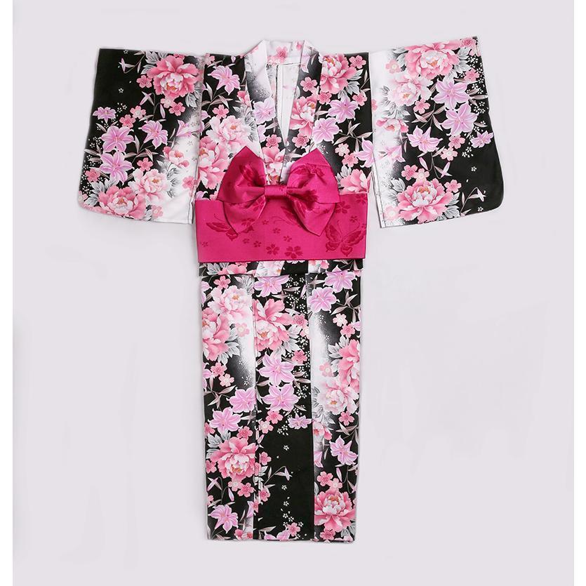 浴衣 セパレート 大人 レディース セット ワンピース 黒 ピンク