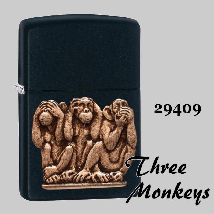 ZIPPO（ジッポー） ライター 29409 スリーモンキー ブラックマット 黒 ブラック ジッポライター オイルライター ギフト : 喫煙具 ...