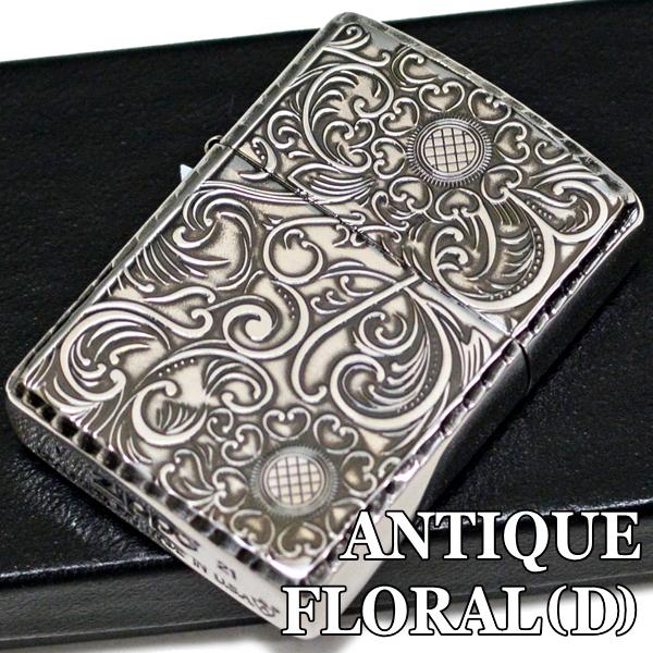 ZIPPO（ジッポー） アーマー アンティーク フローラル（D）シルバー 